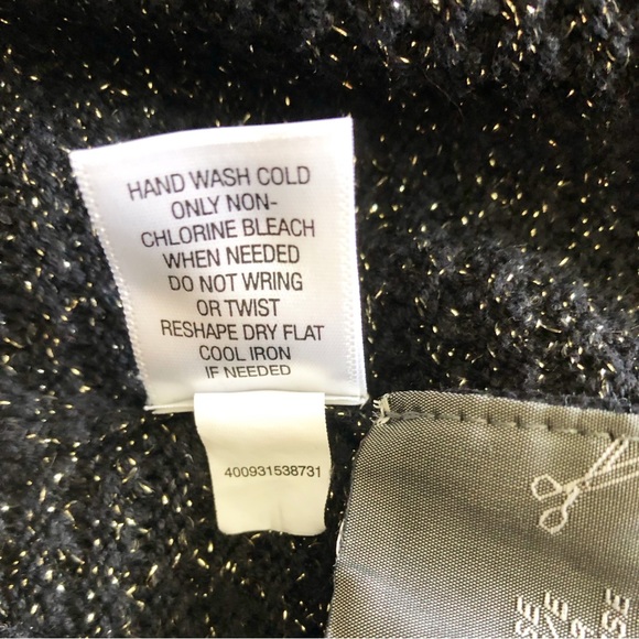 Simply Vera Vera Wang Black Sparkly Metallic Sweater XL - Picture 12 of 12